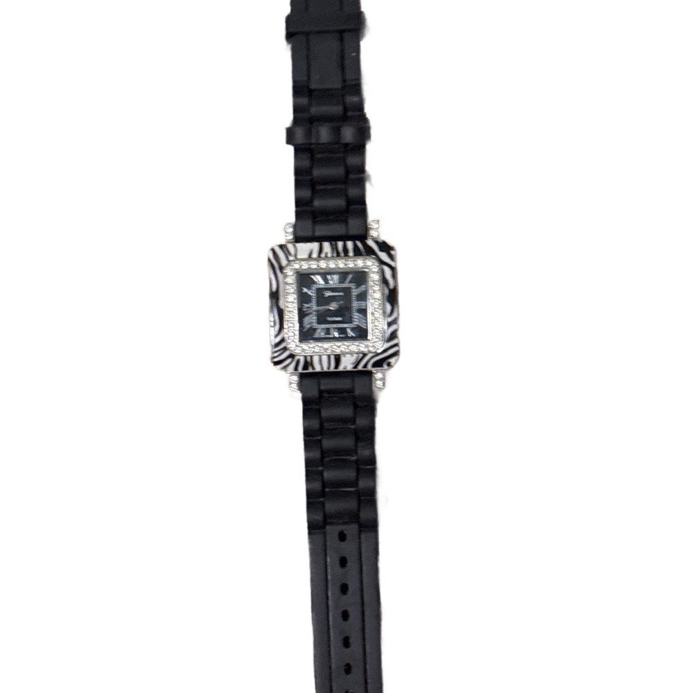 Black and Silver Zebra Print Watch